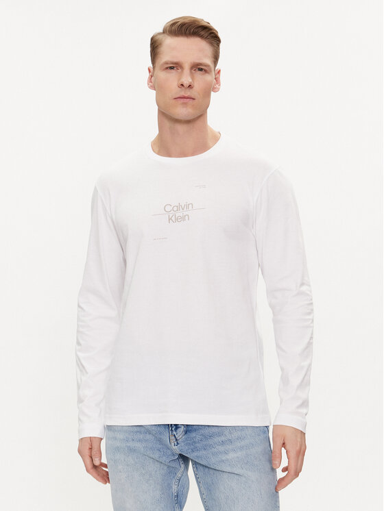 Calvin Klein Marškinėliai ilgomis rankovėmis · Balta