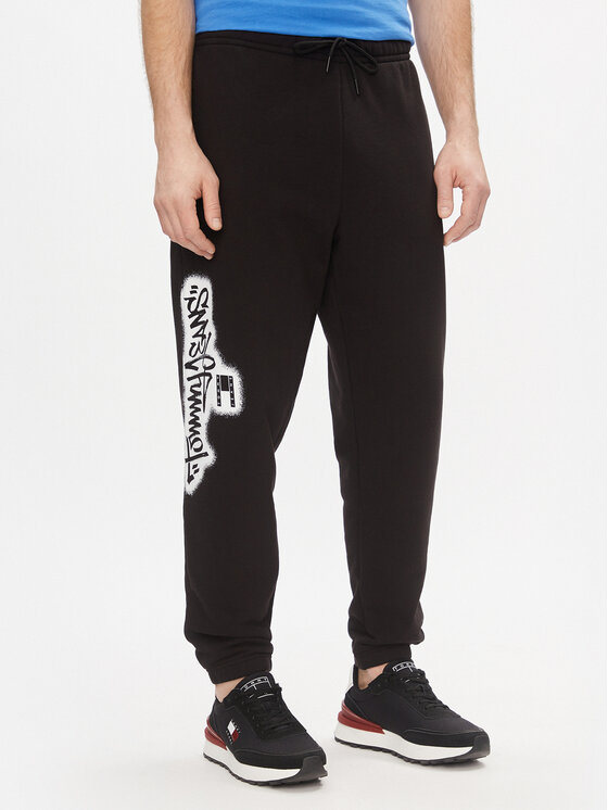 Tommy Jeans Sportinės kelnės · Juoda · Regular Fit