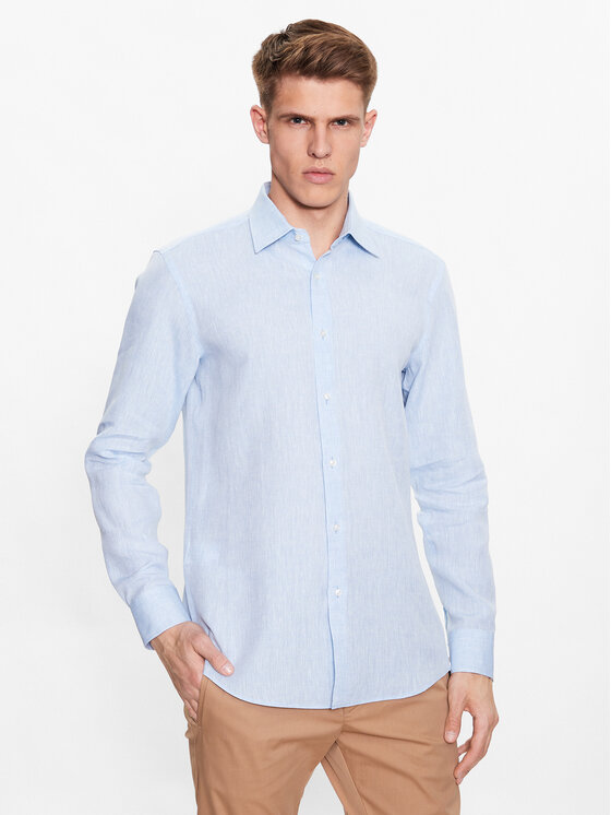 BOSS Marškiniai · Žydra · Slim Fit