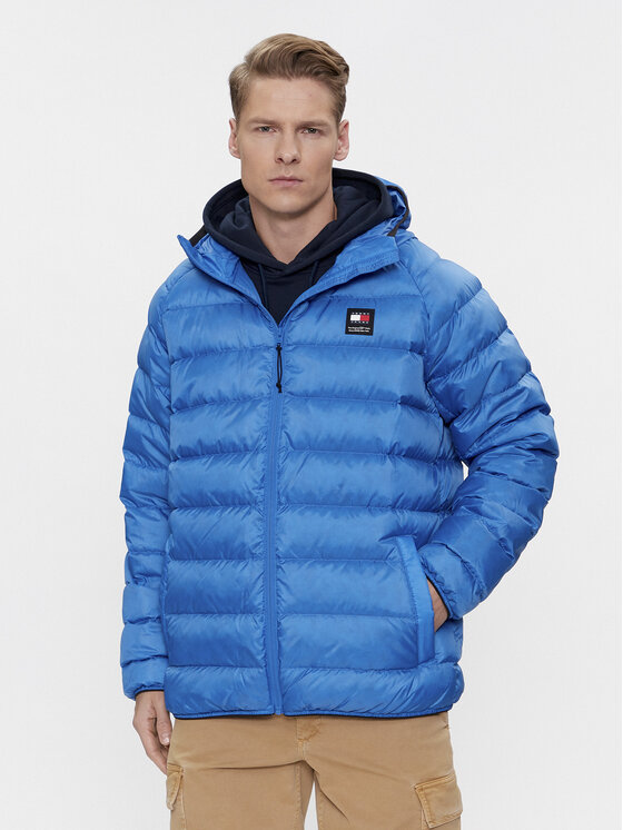 Tommy Jeans Demisezoninė striukė · Mėlyna