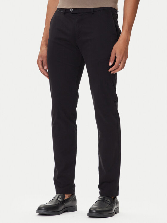 Bugatti Medžiaginės kelnės · Juoda · Slim Fit