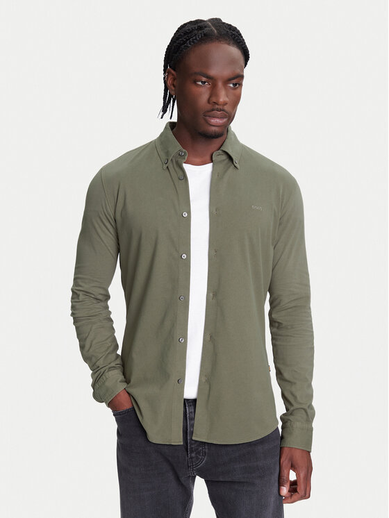 BOSS Marškiniai · Žalia · Slim Fit