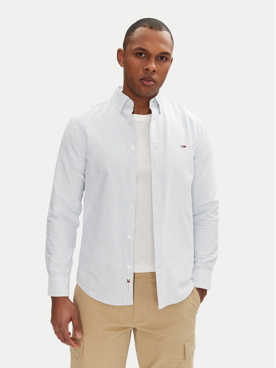 Tommy Jeans Marškiniai · Mėlyna · Slim Fit