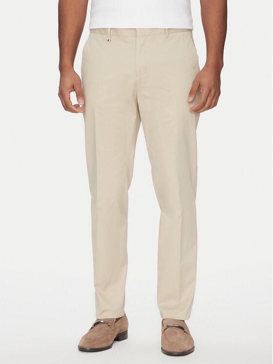 BOSS Medžiaginės kelnės · Smėlio · Slim Fit