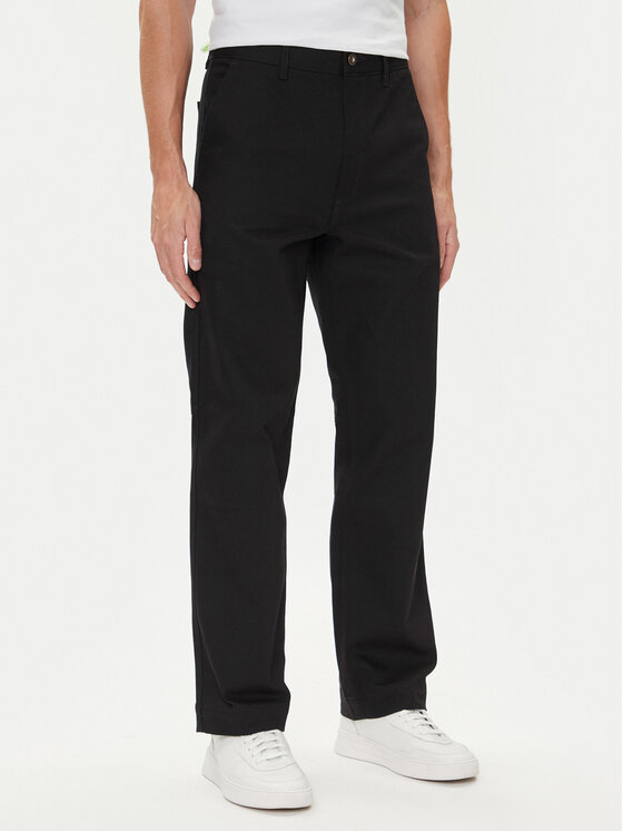 HUGO Medžiaginės kelnės · Juoda · Regular Fit