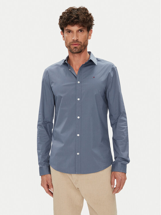 Tommy Jeans Marškiniai · Mėlyna · Slim Fit