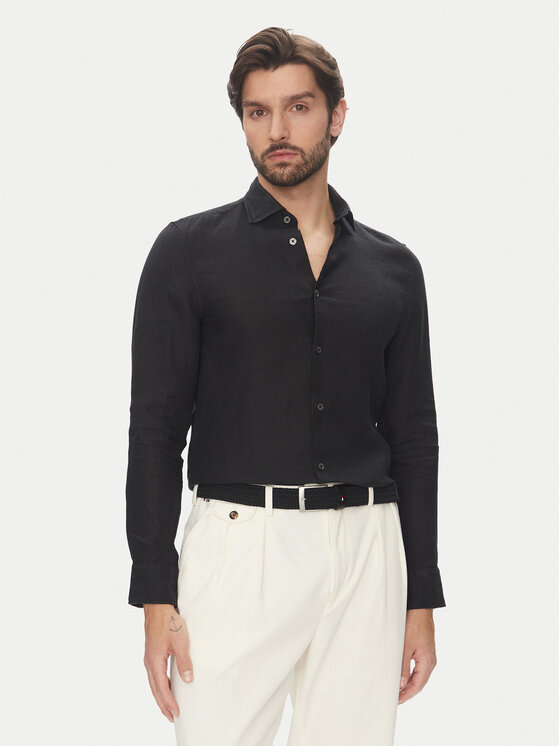 Marc O'Polo Marškiniai · Juoda · Slim Fit