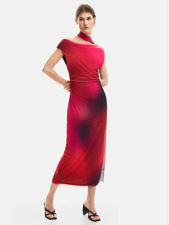 Desigual Kokteilinė suknelė · Raudona · Midi