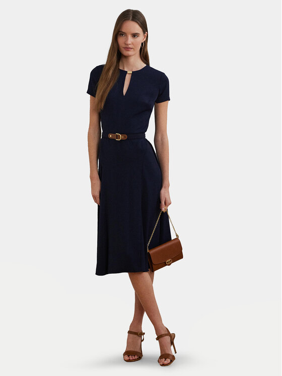 LAUREN RALPH LAUREN Kokteilinė suknelė · Tamsiai mėlyna · Midi