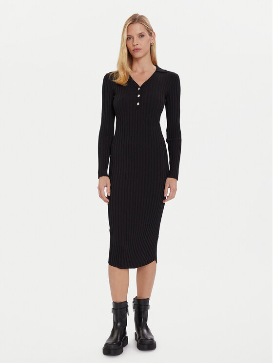 Morgan Trikotažinė suknelė · Juoda · Midi