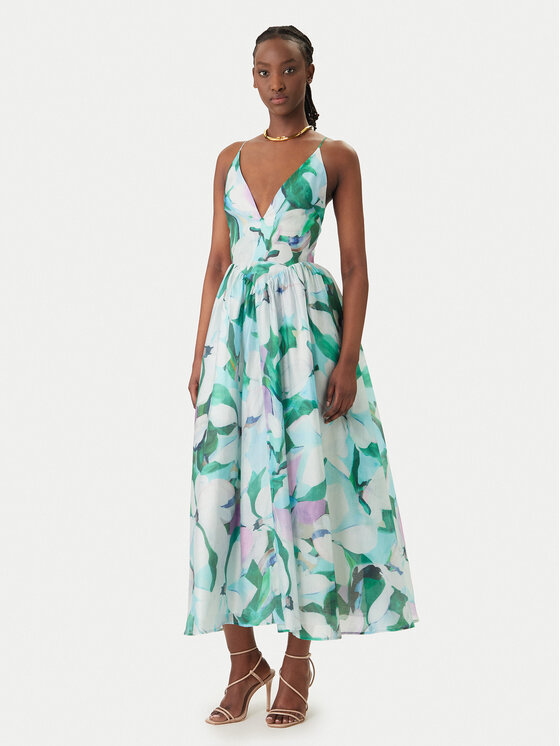 Bardot Kokteilinė suknelė · Žalia · Maksi