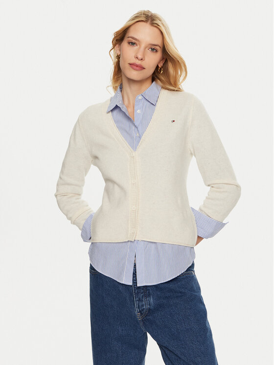 Tommy Hilfiger Kardiganas · Smėlio · Regular Fit