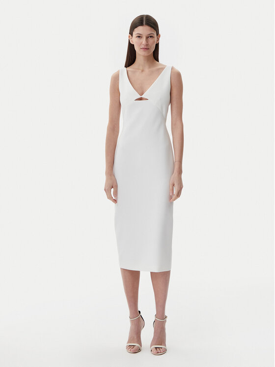HUGO Kokteilinė suknelė · Balta · Midi