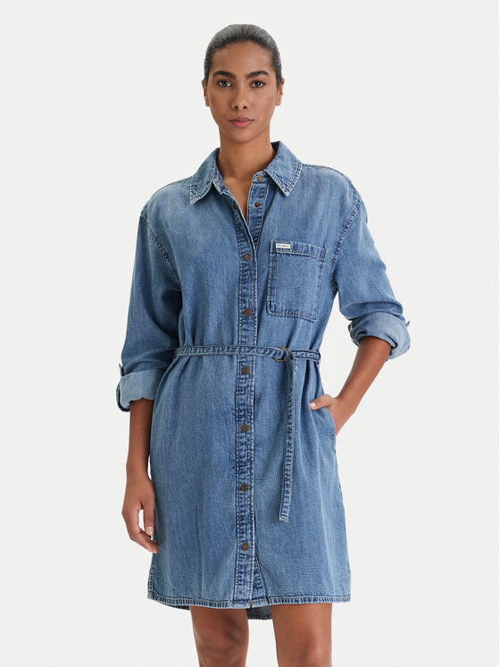 Guess Jeans Džinsinė suknelė · Mėlyna · Mini