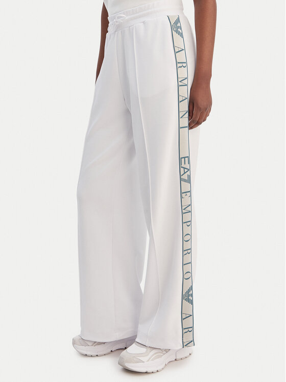 EA7 Emporio Armani Sportinės kelnės · Balta · Relaxed Fit
