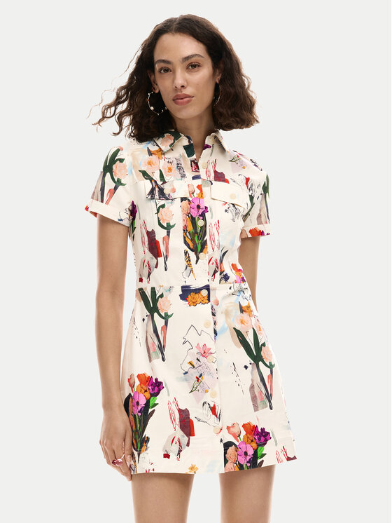 Desigual Marškinių tipo suknelė · Écru · Mini