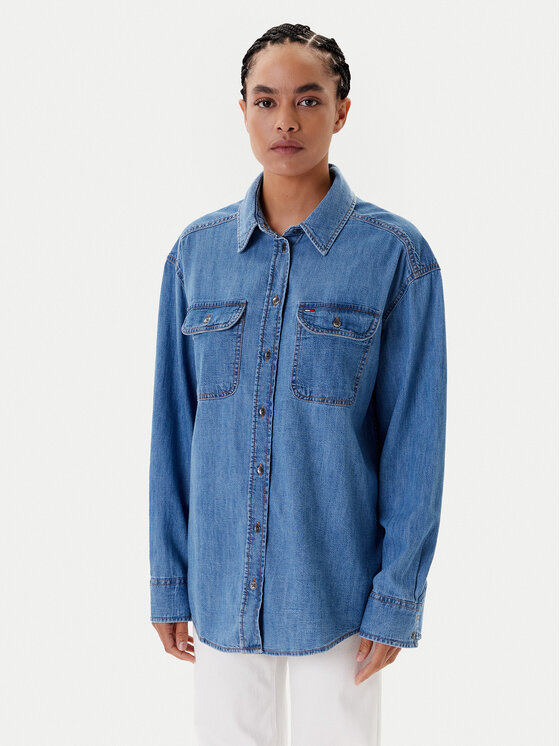 Tommy Jeans džinsiniai marškiniai  · Mėlyna