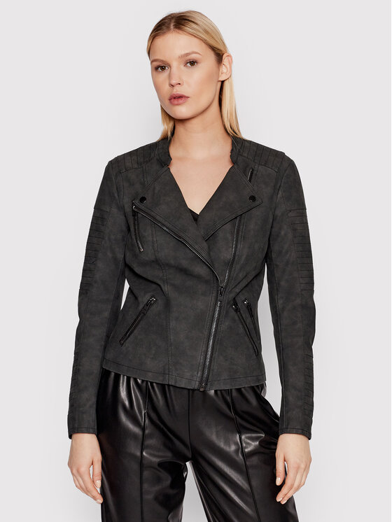 ONLY Dirbtinės odos striukė · Juoda