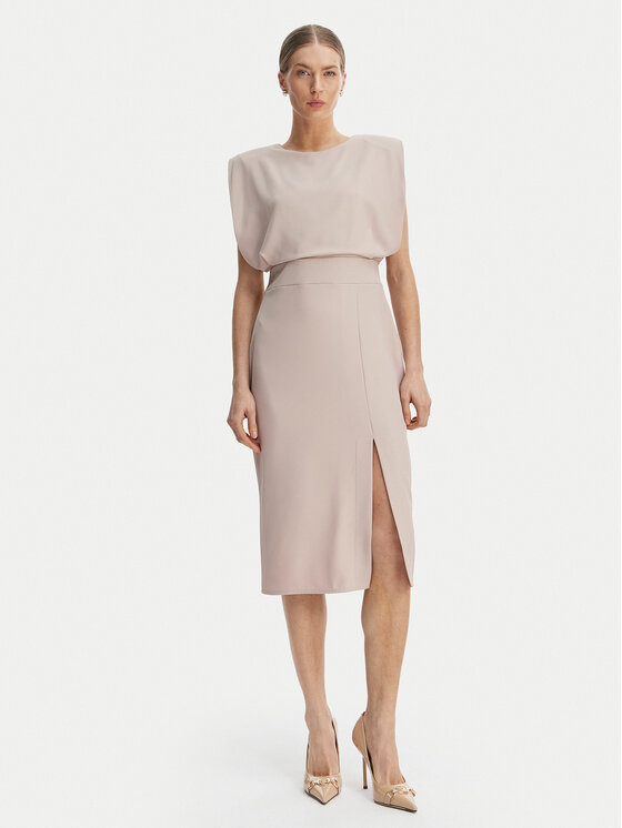 Rinascimento Kokteilinė suknelė · Smėlio · Midi