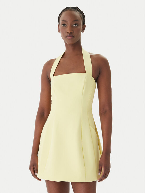 Bardot Kokteilinė suknelė · Geltona · Mini