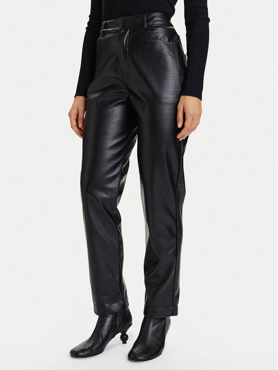 French Connection Dirbtinės odos kelnės · Juoda · Regular Fit