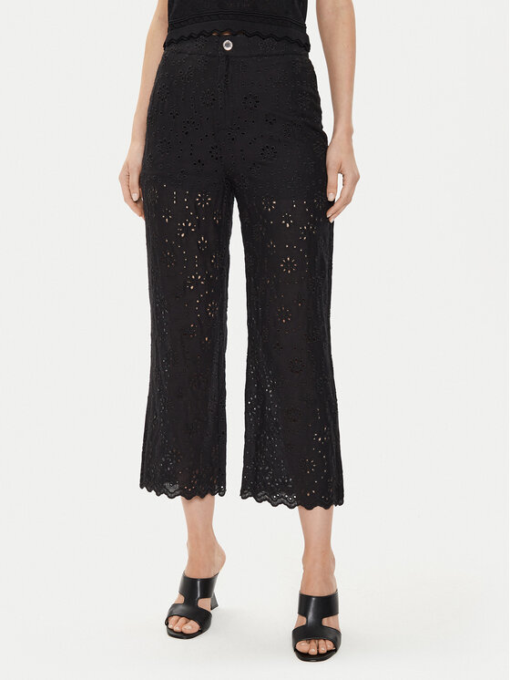 Morgan Medžiaginės kelnės · Juoda · Regular Fit