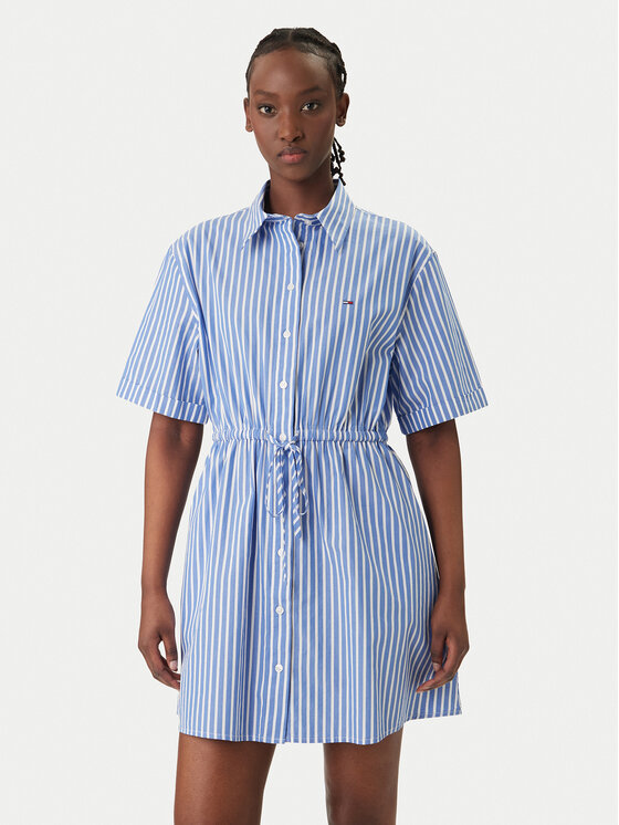 Tommy Jeans Marškinių tipo suknelė · Mėlyna · Mini