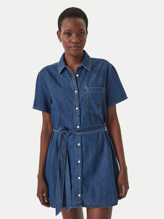 Tommy Jeans Džinsinė suknelė · Mėlyna · Mini