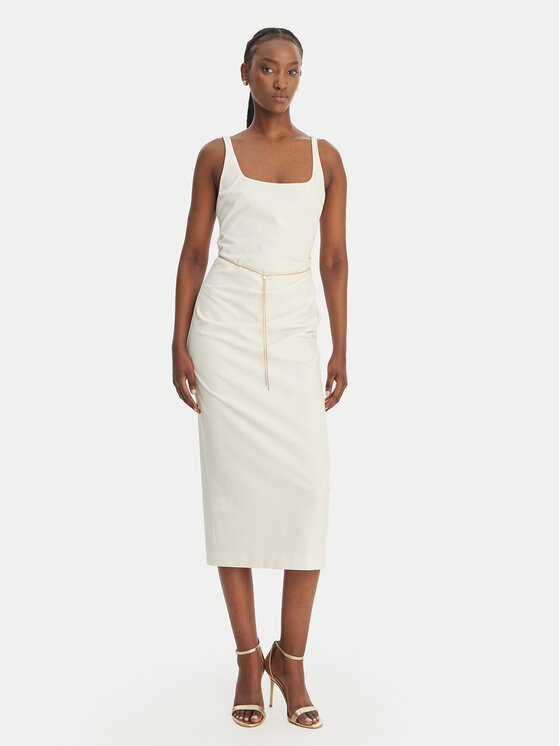 HUGO Kokteilinė suknelė · Écru · Midi