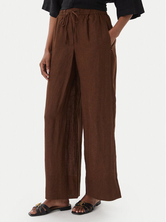 Tommy Hilfiger Medžiaginės kelnės · Tamsiai ruda · Regular Fit