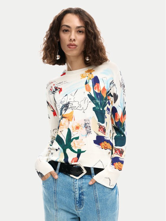 Desigual Megztinis · Écru · Regular Fit
