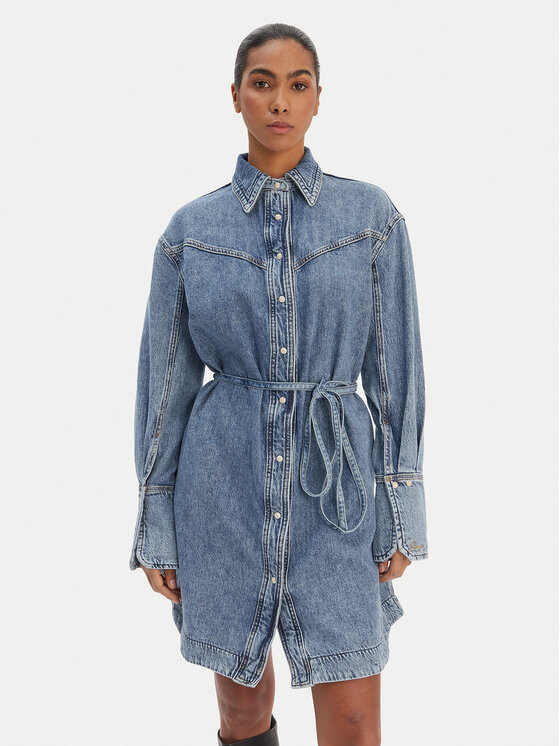 BOSS Džinsinė suknelė · Mėlyna · Mini