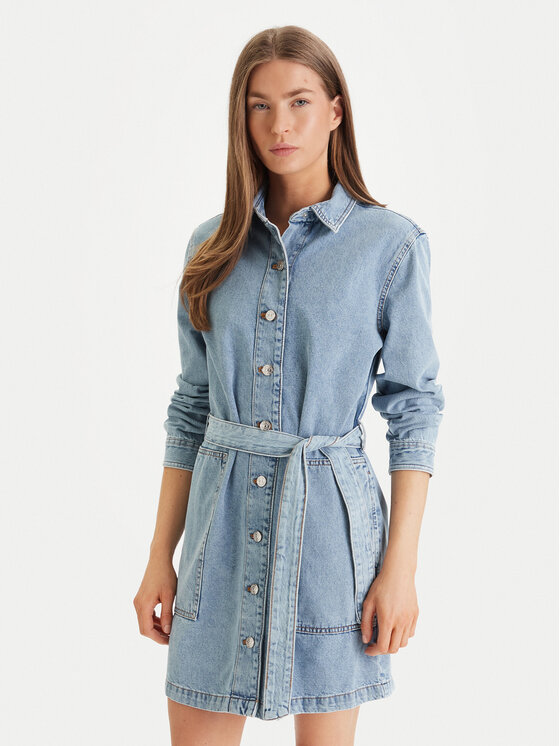 Calvin Klein Jeans Džinsinė suknelė · Mėlyna · Midi