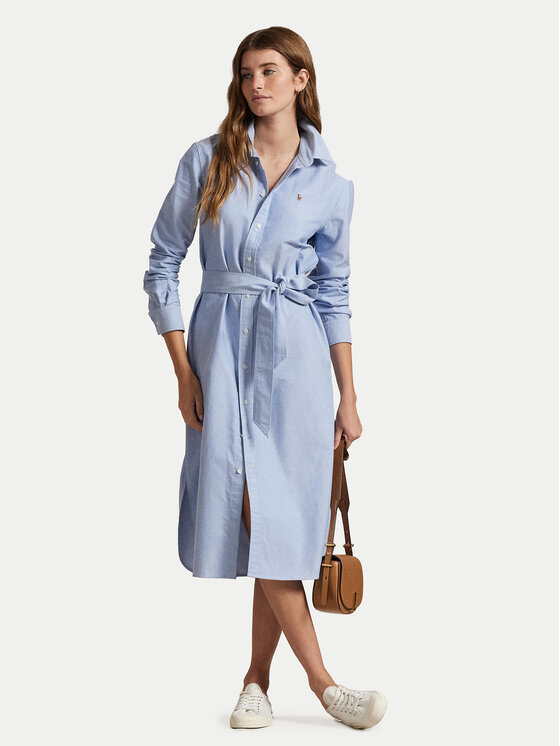 Polo Ralph Lauren Marškinių tipo suknelė · Mėlyna · Midi