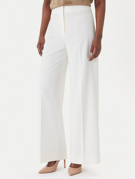 HUGO Medžiaginės kelnės · Écru · Regular Fit