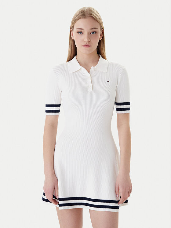 Tommy Jeans Trikotažinė suknelė · Écru · Mini