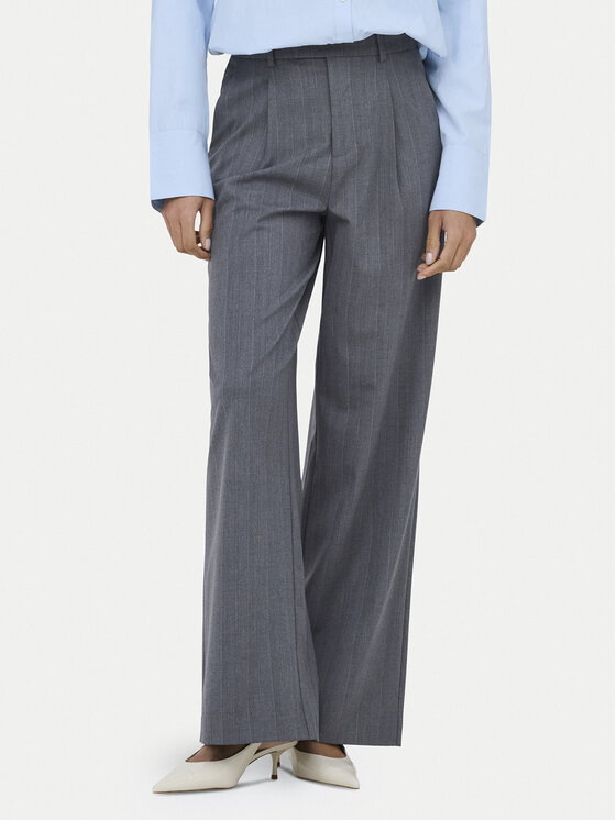 ONLY Medžiaginės kelnės · Pilka · Regular Fit