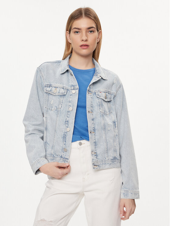 Tommy Jeans Džinsinė striukė · Mėlyna