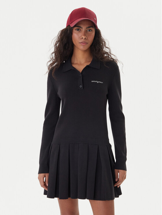 Tommy Jeans Trikotažinė suknelė · Juoda · Mini