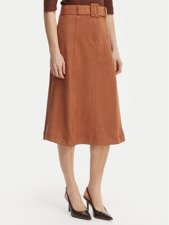 Kodas SUN15 Rinascimento Dirbtinės odos sijonas · Ruda · Midi