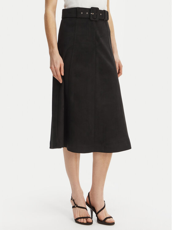 Kodas SUN15 Rinascimento Dirbtinės odos sijonas · Juoda · Midi