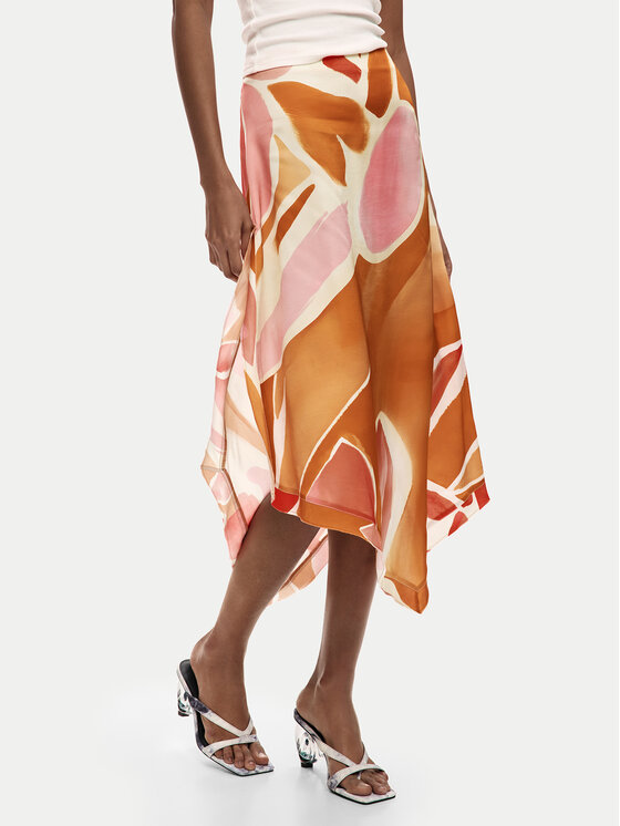 Desigual Midi sijonas · Oranžinė · Midi