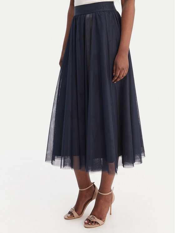 JOOP! tiulio sijonas · Tamsiai mėlyna · Midi