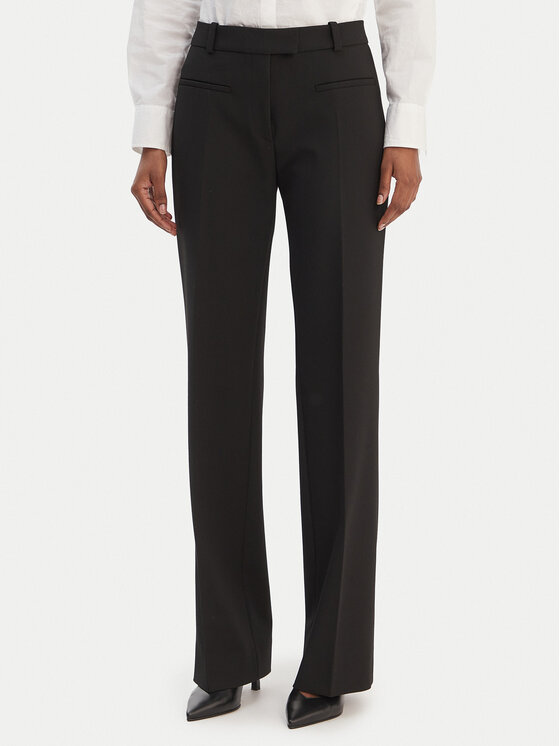 HUGO Medžiaginės kelnės · Juoda · Slim Fit