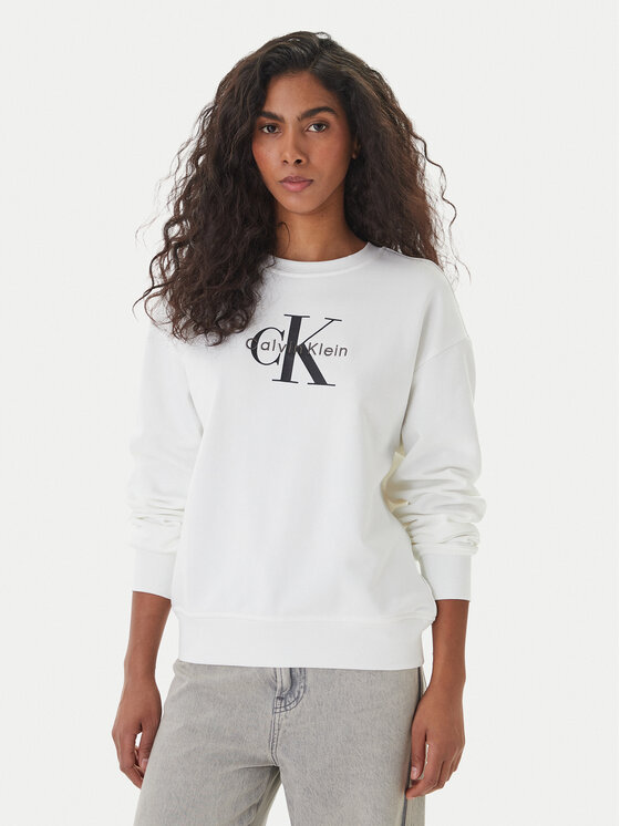 Calvin Klein Džemperis · Balta · Relaxed Fit