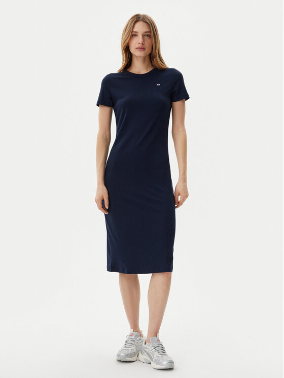 Tommy Jeans Kasdieninė suknelė · Tamsiai mėlyna · Midi