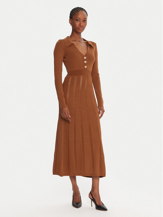 TWINSET Trikotažinė suknelė · Ruda · Midi