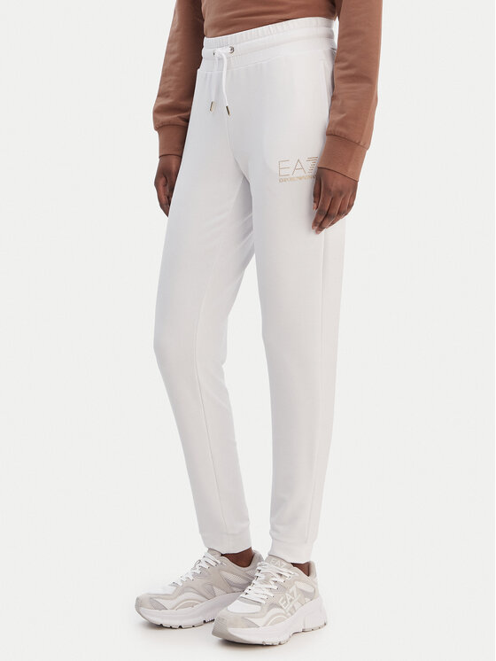 EA7 Emporio Armani Sportinės kelnės · Balta · Regular Fit