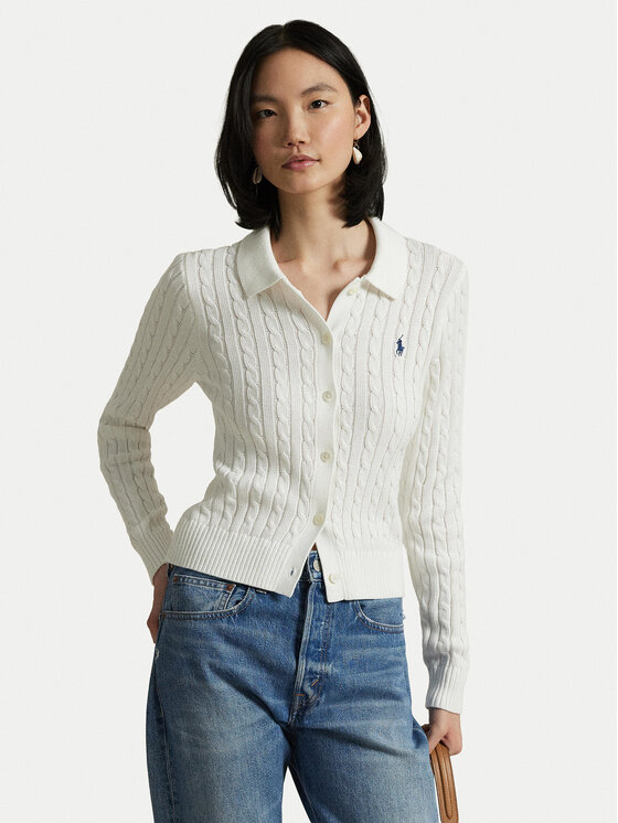 Polo Ralph Lauren Kardiganas · Balta · Slim Fit