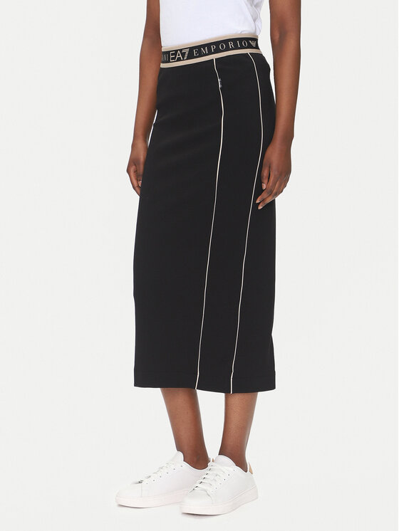EA7 Emporio Armani Midi sijonas · Juoda · Midi